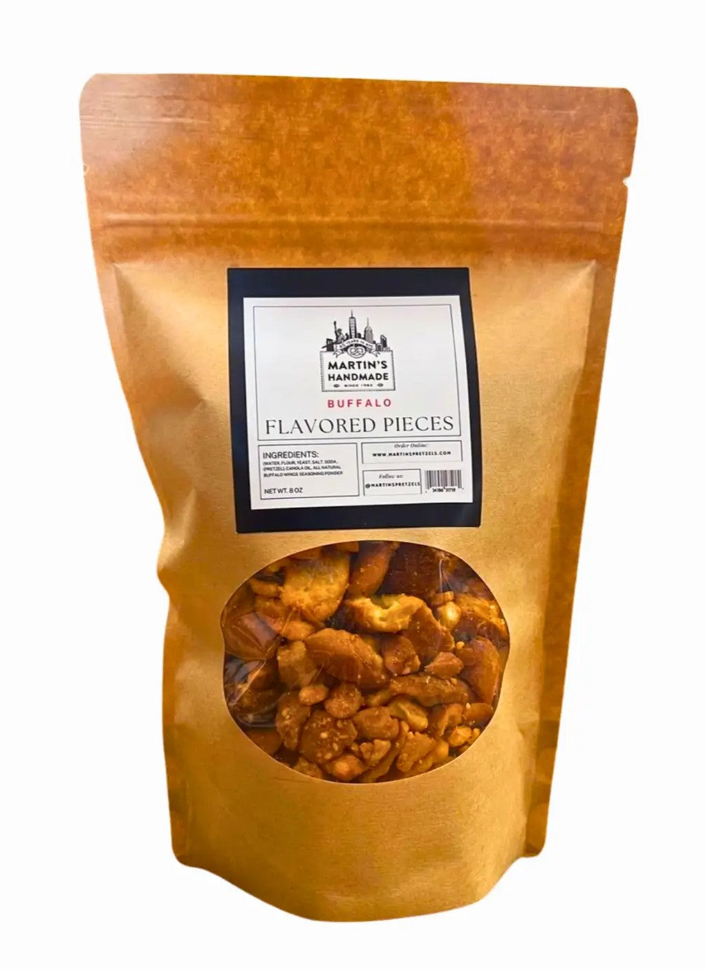 Martin's Handmade Spicy Buffalo Wing Pretzel Pieces 8 oz bag